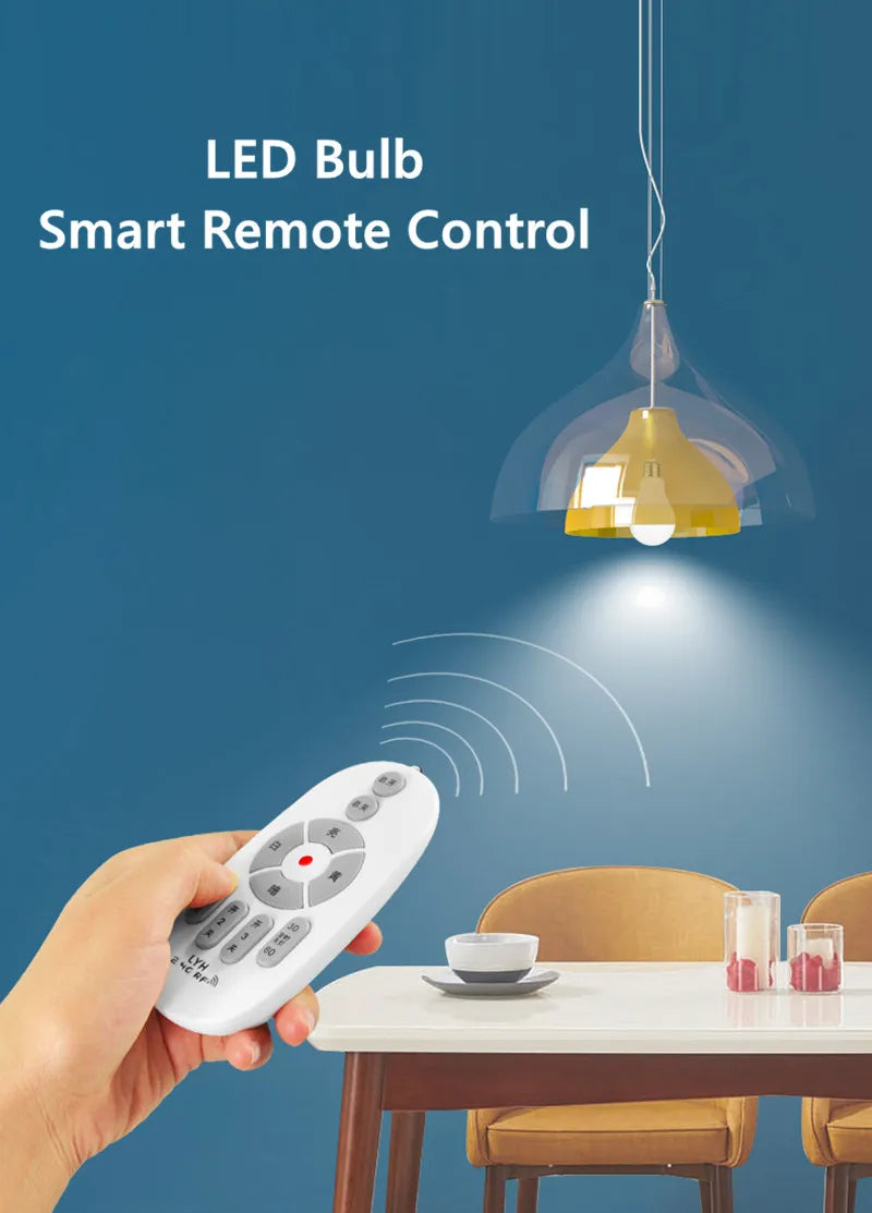 2.4G RF Smart LED Bulb E27 AC86-265V Remote Control Warm