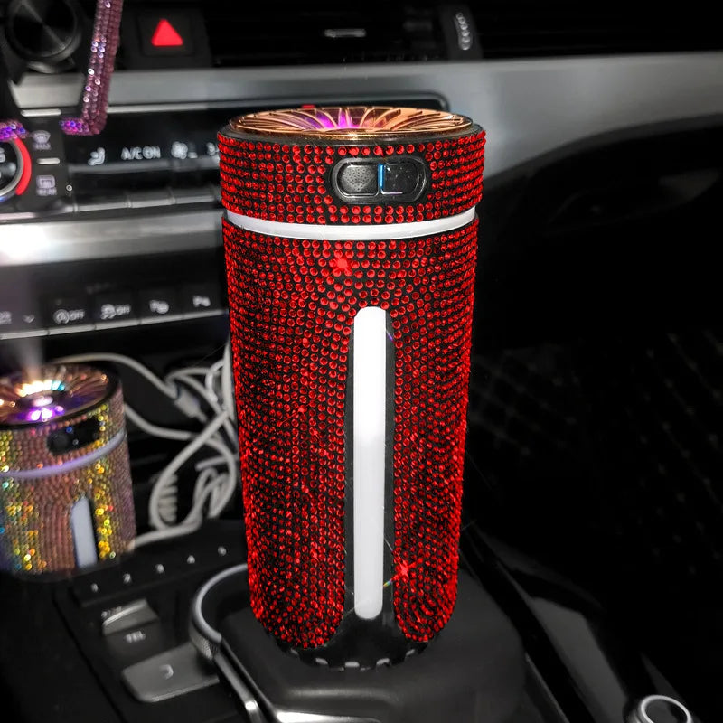 Luxury Diamond Humidifier LED Light Car Diffuser Auto Air Purifier