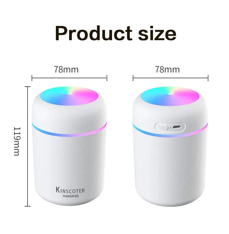 Kinscoter 300ml H2O Air Humidifier Portable Mini USB Aroma