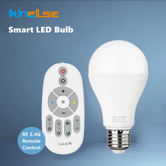 2.4G RF Smart LED Bulb E27 AC86-265V Remote Control Warm