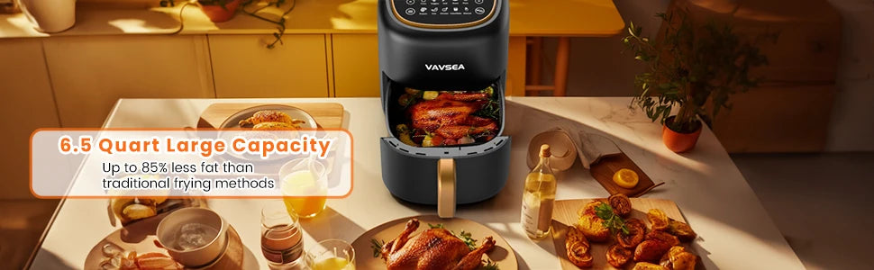 VAVSEA 10-in-1 Air Fryer with Clear Window, 1600W Hot Airfryer Oven