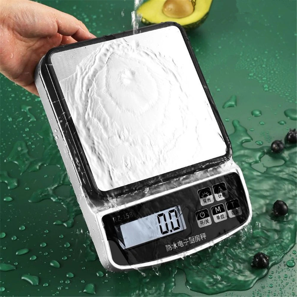 Waterproof Smart Kitchen Scale Digital Balance with Calibration Precision