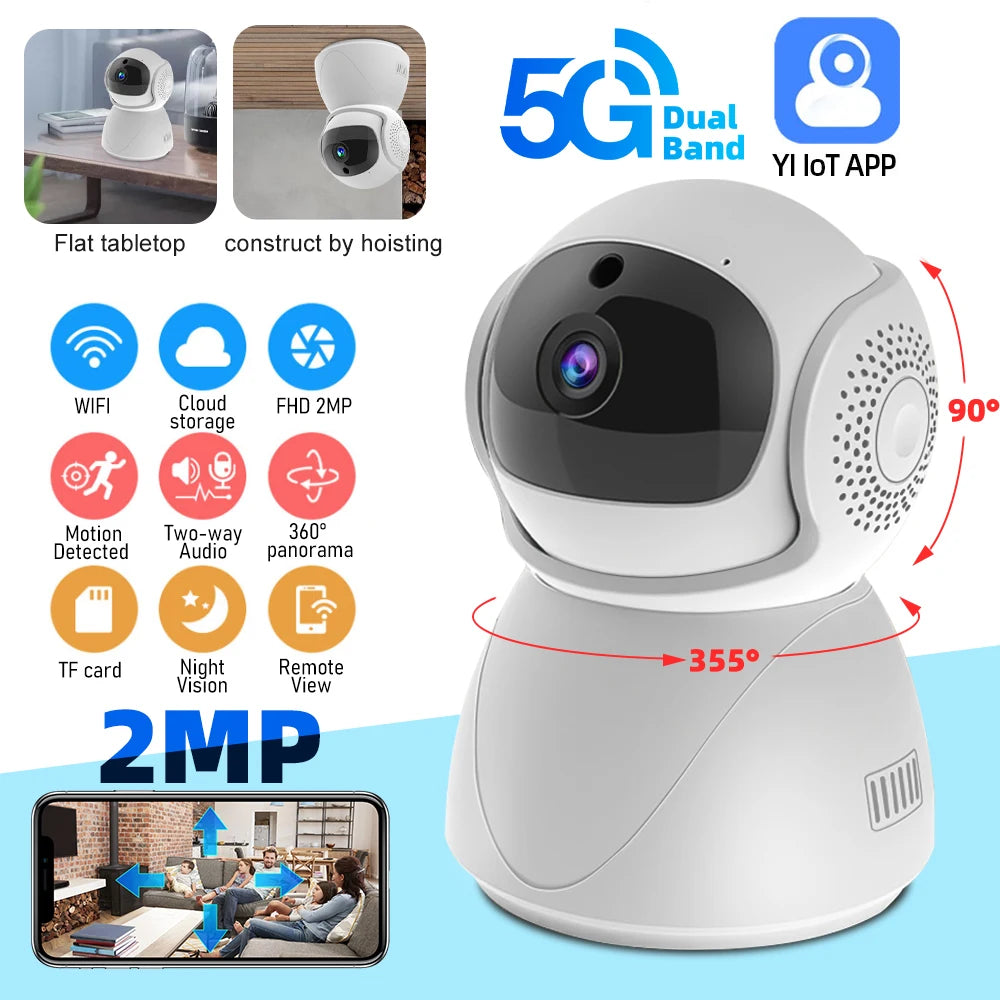 5G Indoor Wifi Camera HD 360° dual-frequency Surveillance Security