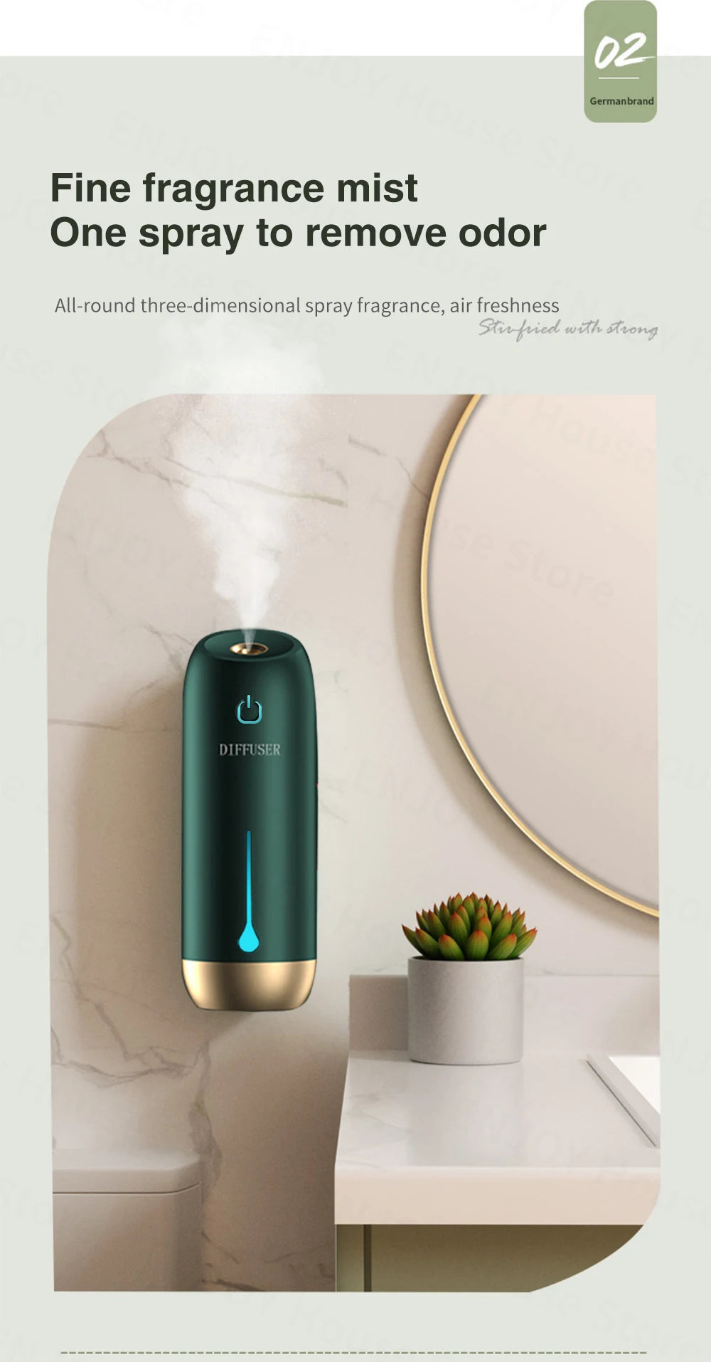 Portable Aroma Diffuser 3 Modes Type-C USB Home Room Fragrance