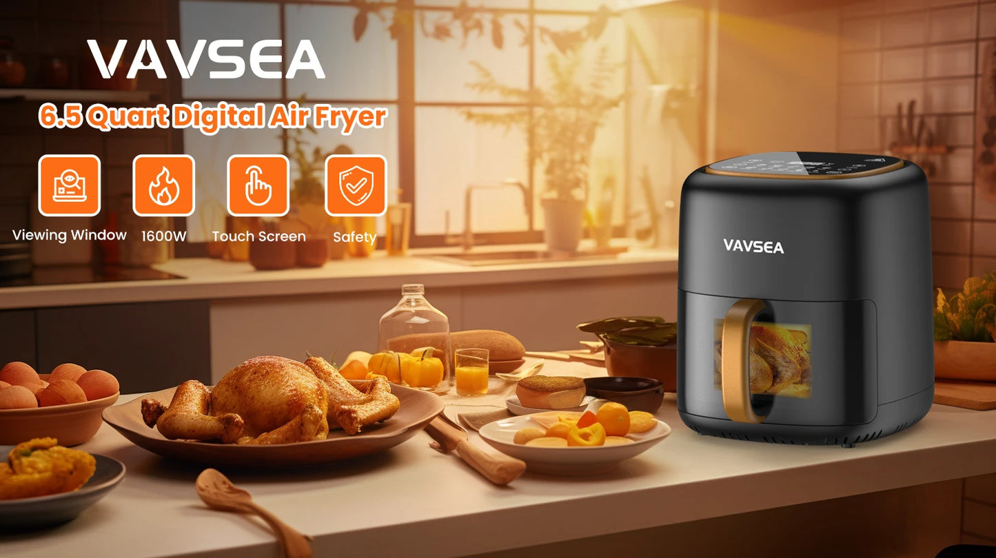 VAVSEA 10-in-1 Air Fryer with Clear Window, 1600W Hot Airfryer Oven