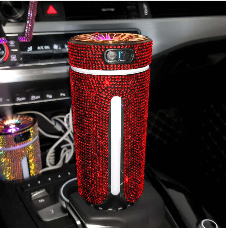 Luxury Diamond Humidifier LED Light Car Diffuser Auto Air Purifier