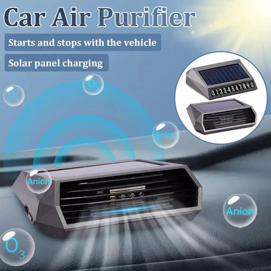 Solar Powered Car Air Purifier With Deodorizing Sterilizing Changing