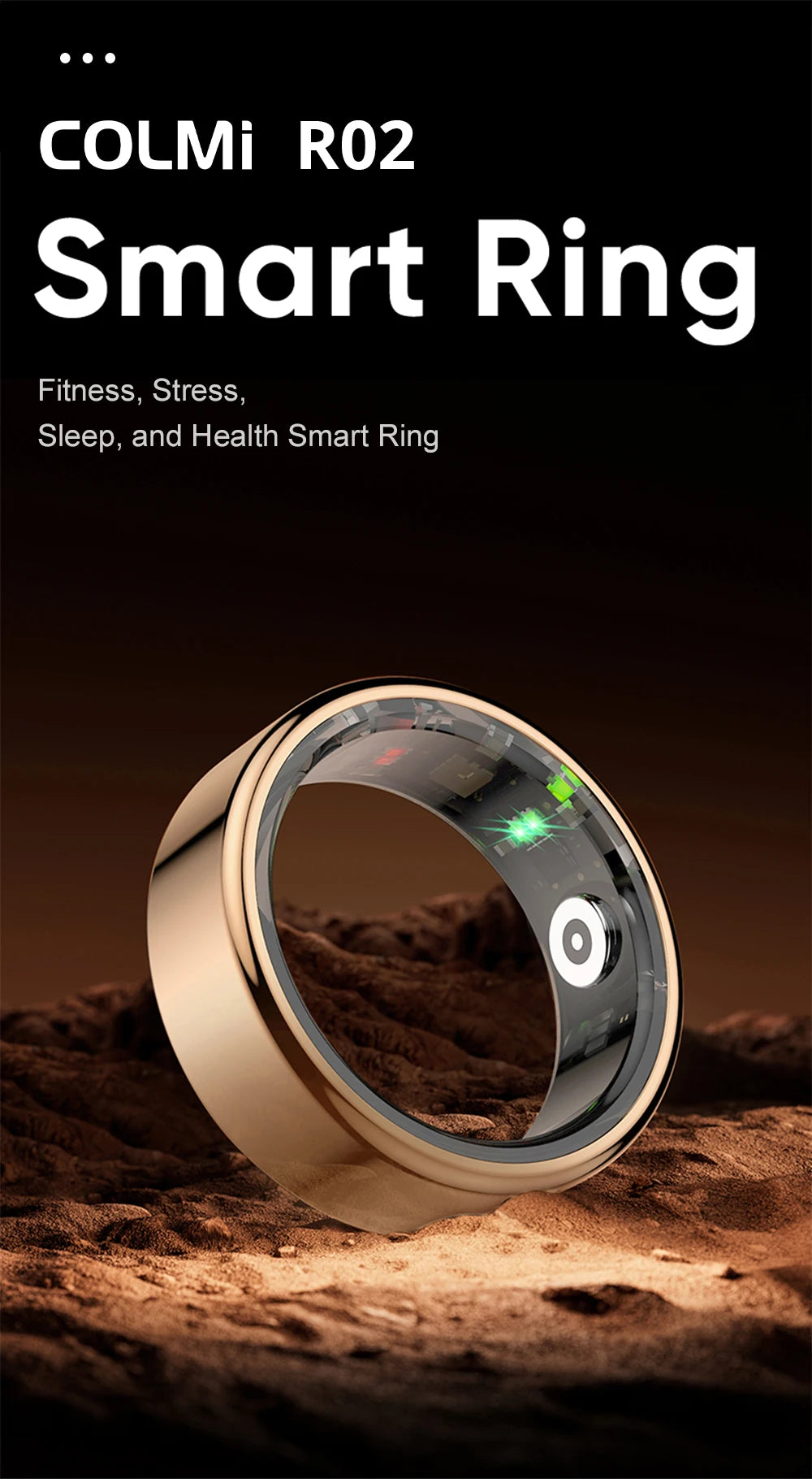 COLMI R02 Smart Ring Military Grade Titanium Steel Shell Health